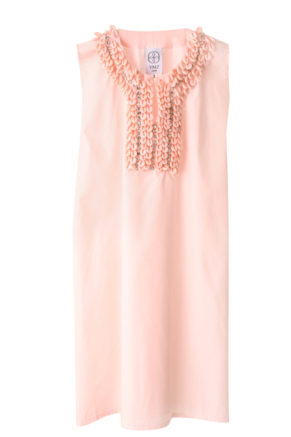 Shell Crystal Baby Pink Kaftan