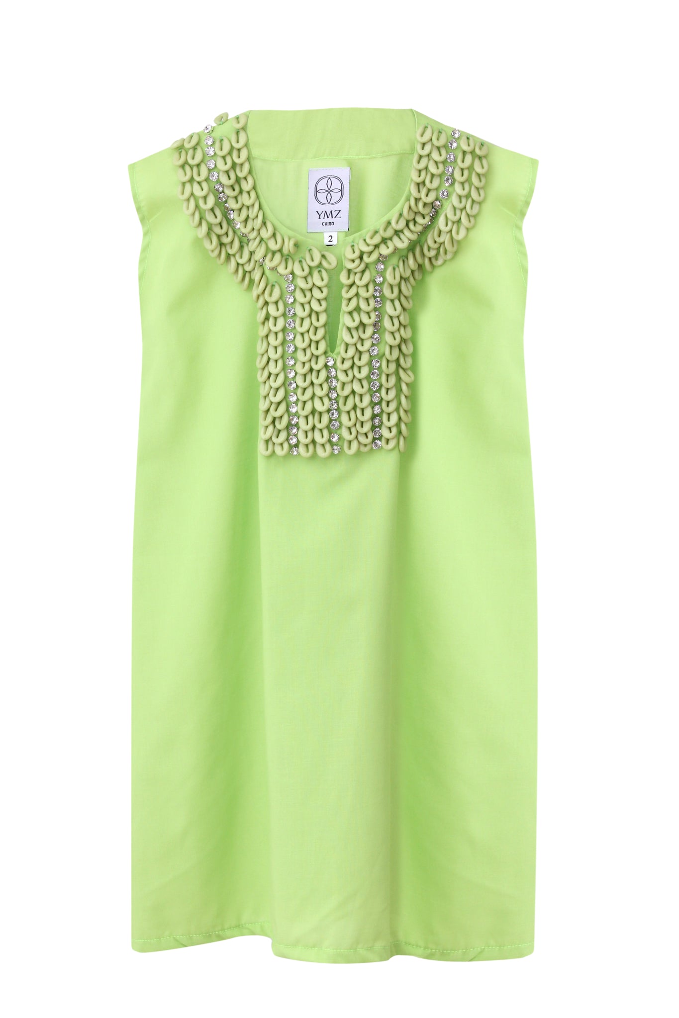 Shell Crystal Lime Green Kaftan