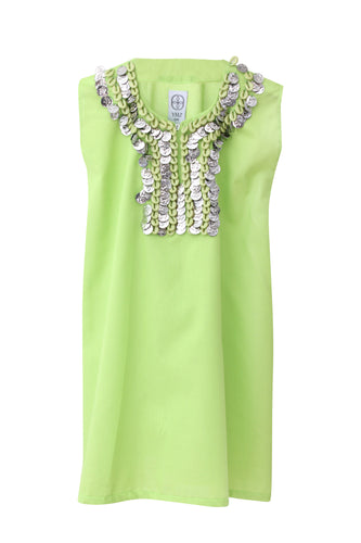 Cultura Shell Lime Green Kaftan