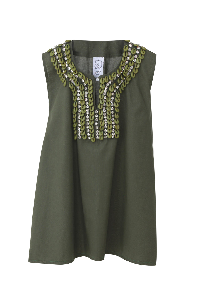 Shell Crystal Green Kaftan