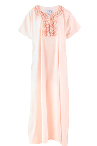 Shell Crystal Baby Pink Kaftan