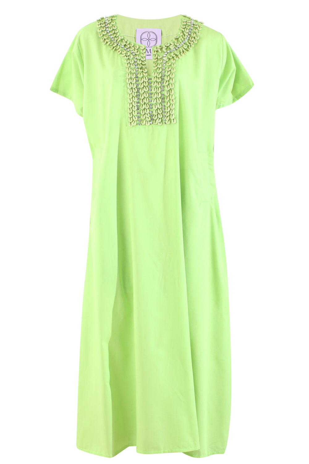 Shell Crystal Lime Green Kaftan