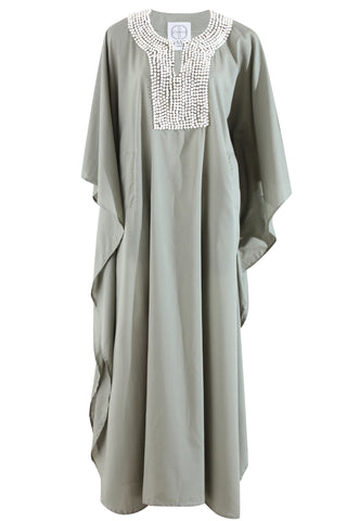 Beaded Olive Green Kaftan