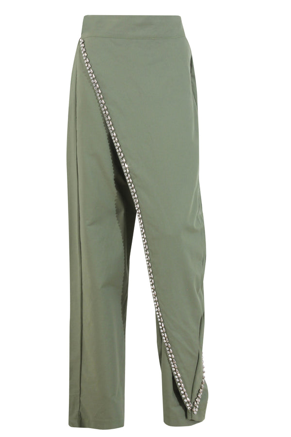 Asymmetrical Raggio di Luce Verde Pants