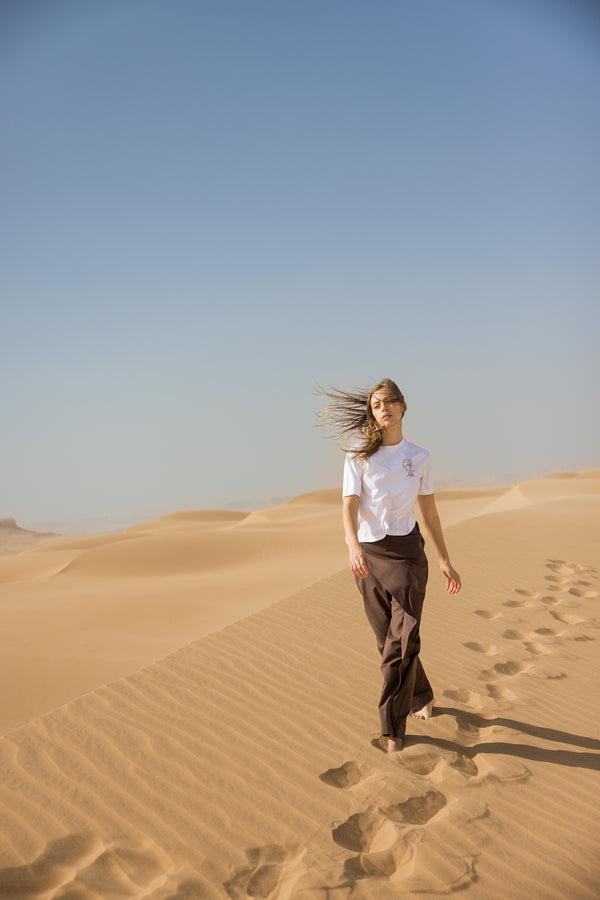 Asymmetrical Brown Pants