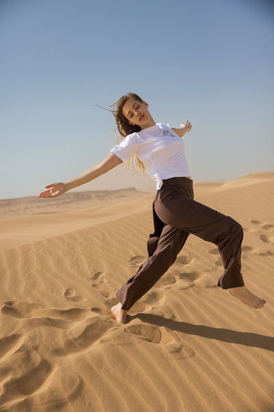 Asymmetrical Brown Pants