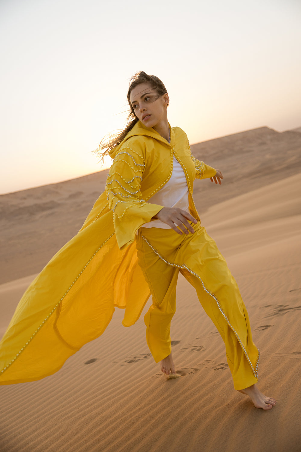 Preziosa Yellow Kaftan Open