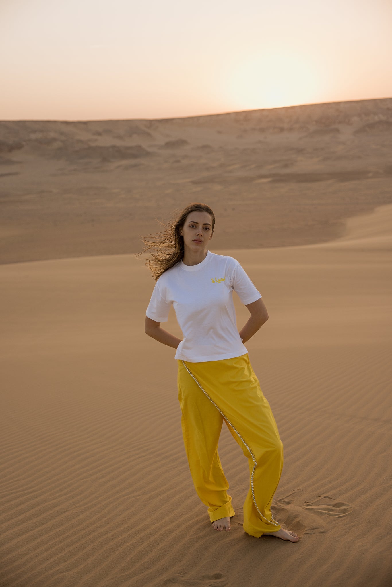 Asymmetrical Yellow Pants