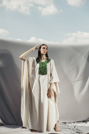 Embordiered Aventurine Kaftan