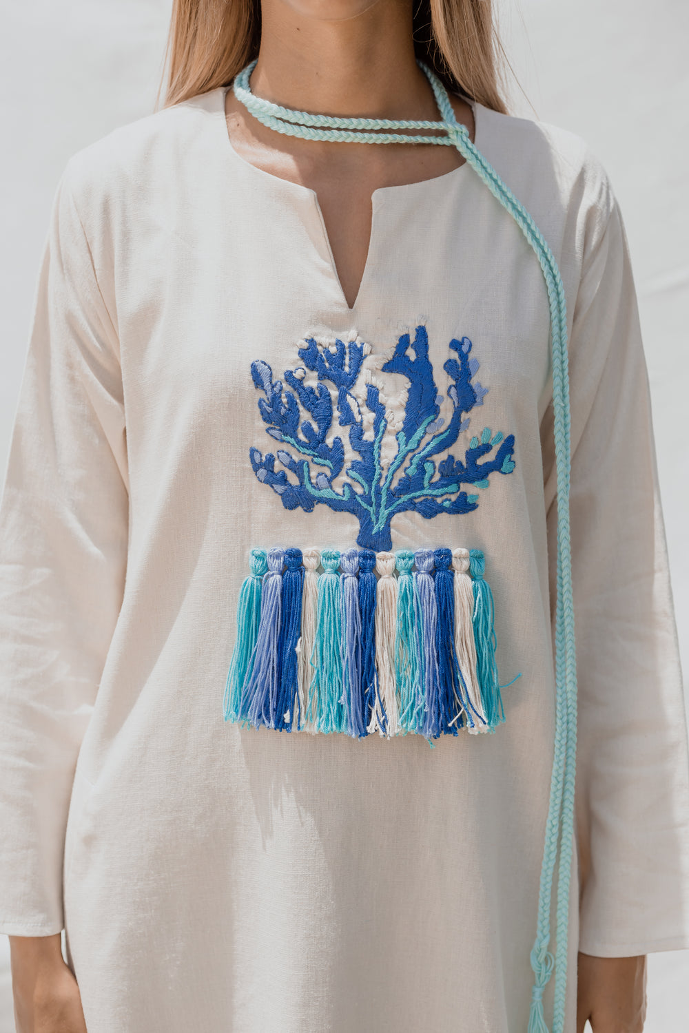 Turquoise Coral Kaftan