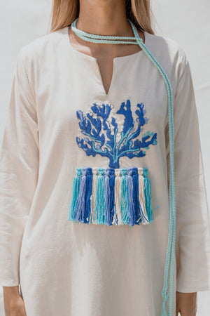 Turquoise Coral Kaftan