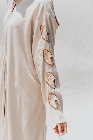 Pink Shell Open Kaftan