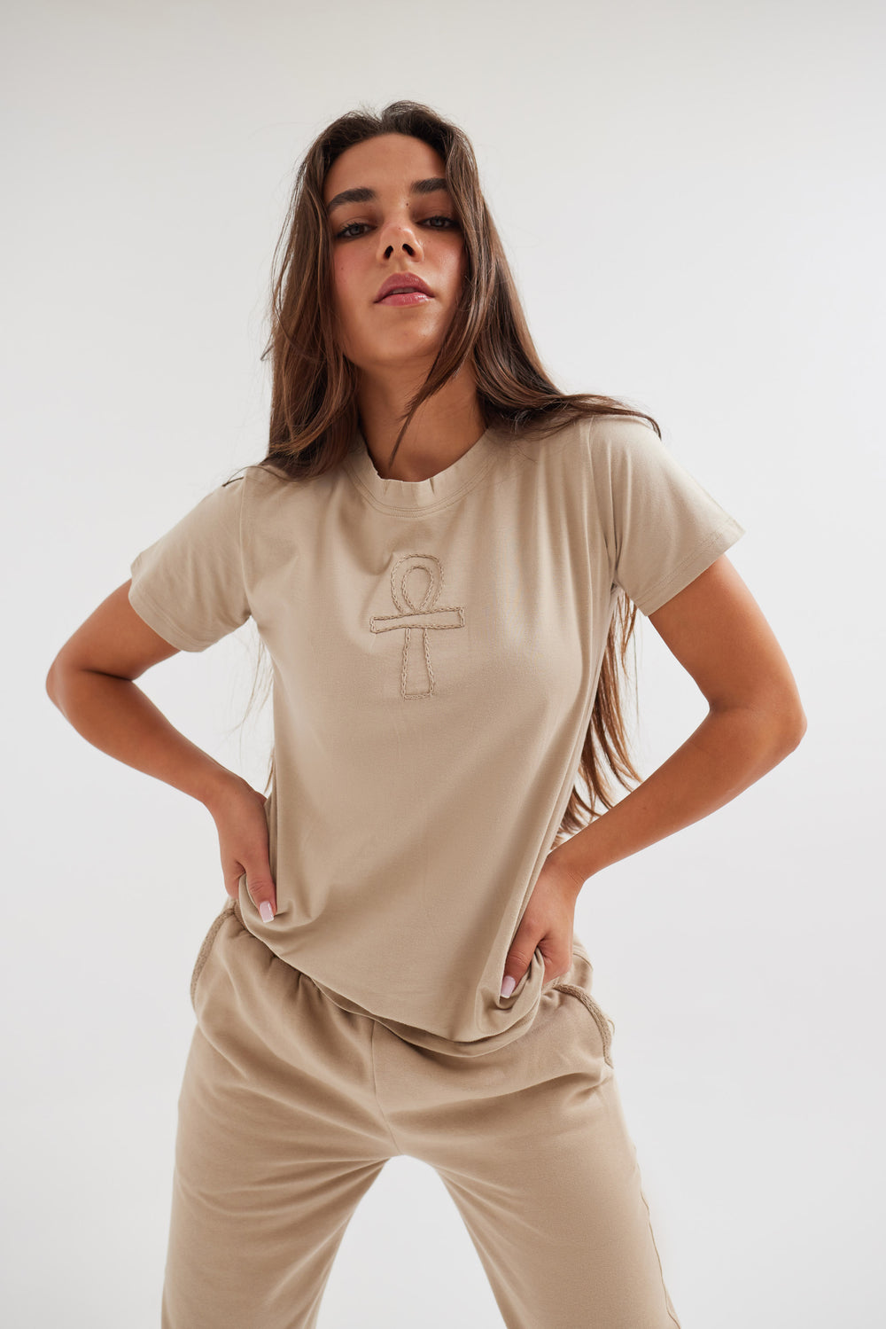 Ankh Beige T-Shirt